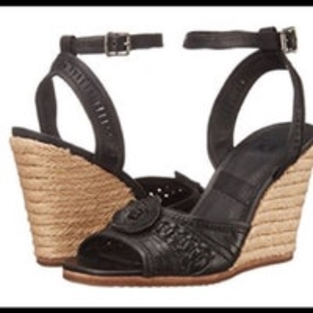 Frye Patrica Concho Black Espadrille Sandal Sz 11